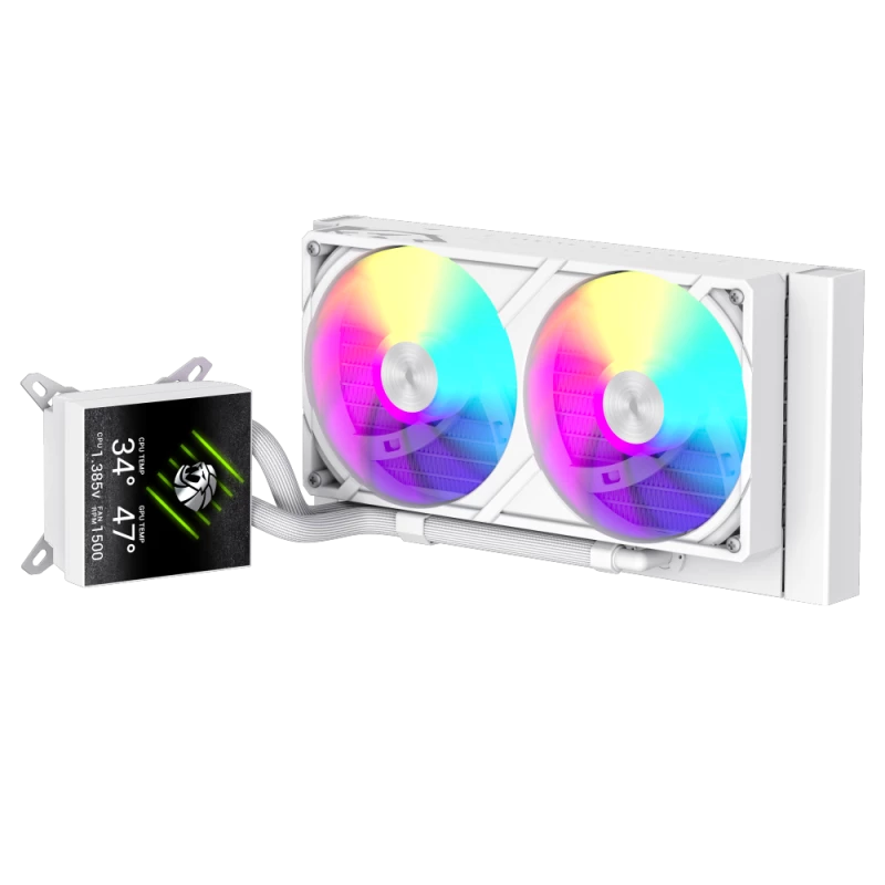 Gamemax CPU-Flüssigkeitskühler | GLACIER 240 LCD WH | Intel, AMD