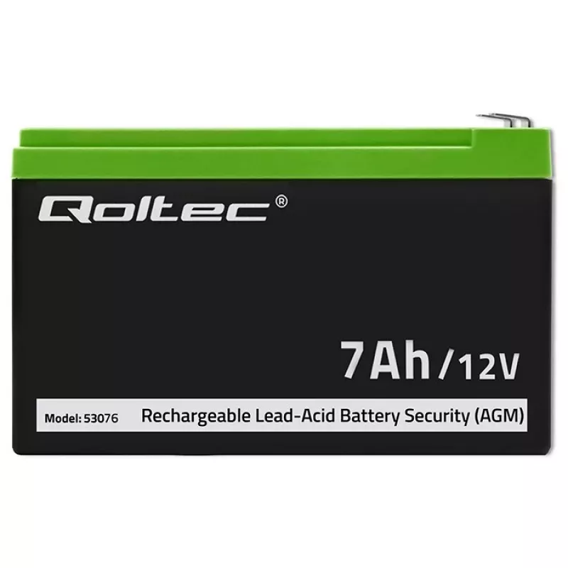 Qoltec 53076 AGM-Batterie | 12V | 7Ah | Sicherheit