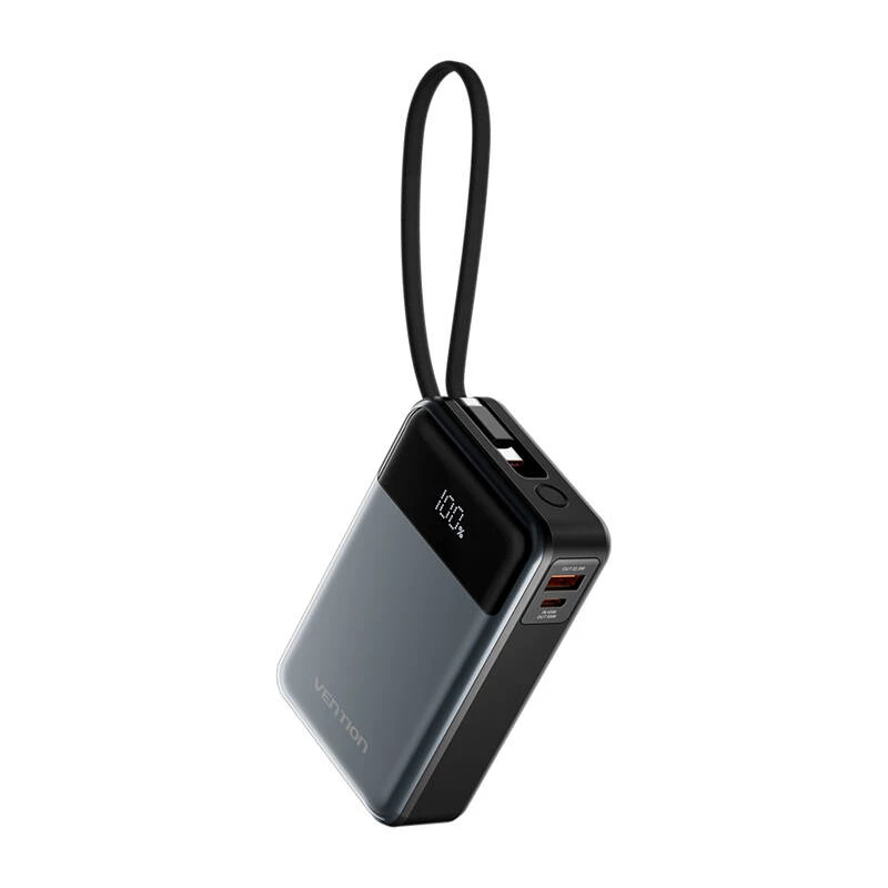 Tragbare Powerbank Vention FHYB0 20000mAh 65W, 2× USB-C, 1× USB-A, schwarz