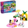 Konstruktionsspielzeug LEGO Friends Set 42658 Poolparty mit Einhorn und Flamingo, Figuren und Zubehör