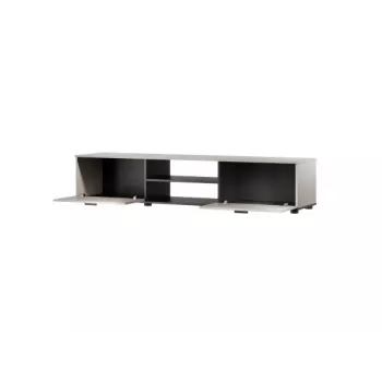 TV-Schrank Cama Meble SOHO 180x43x37 cm – cashmerefarbene Oberseite, schwarzer Rahmen