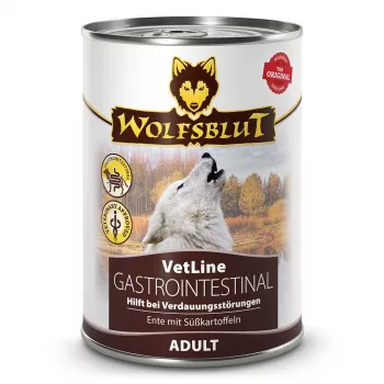WOLFSBLUT VetLine Gastrointestinal Duck - Nassfutter für Hunde - 395g