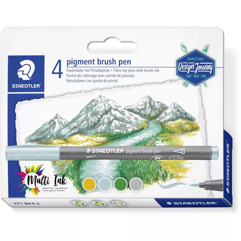 Staedtler pigment brush pen 371 Fasermaler Gold 1 Stück