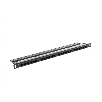 Lanberg PPU5-0024-B - RJ-45 - Cat5, Cat5e - Schwarz - Metall - Rackeinbau - 0,5HE (PPU5-0024-B)