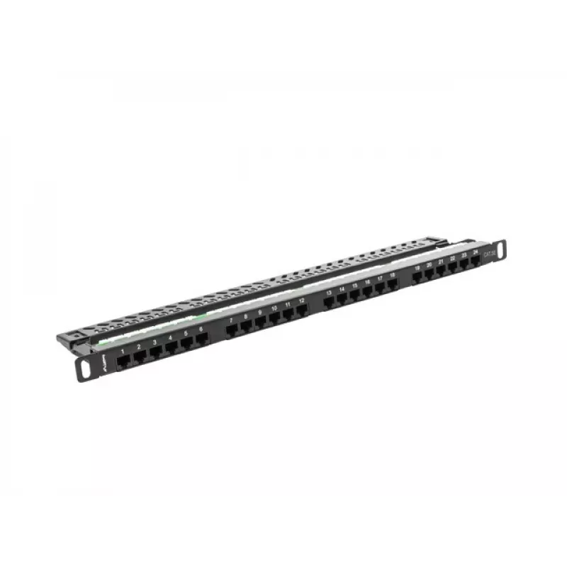 Lanberg PPU5-0024-B - RJ-45 - Cat5, Cat5e - Schwarz - Metall - Rackeinbau - 0,5HE (PPU5-0024-B)