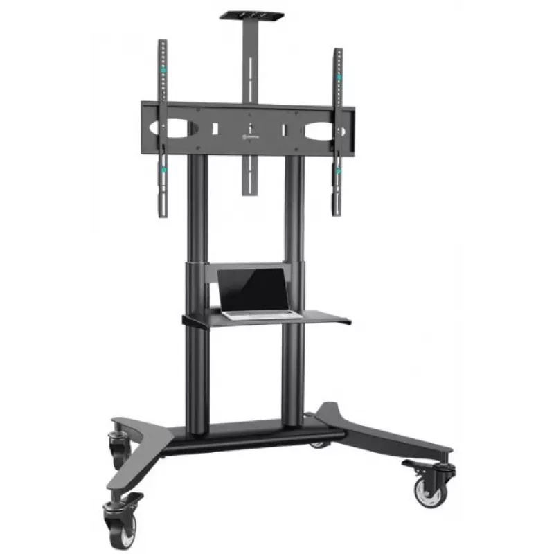Mobiler TV-Ständer ONKRON TS1871-B für 55–90 Zoll Fernseher, Schwarz, Höhenverstellbar, Rollen