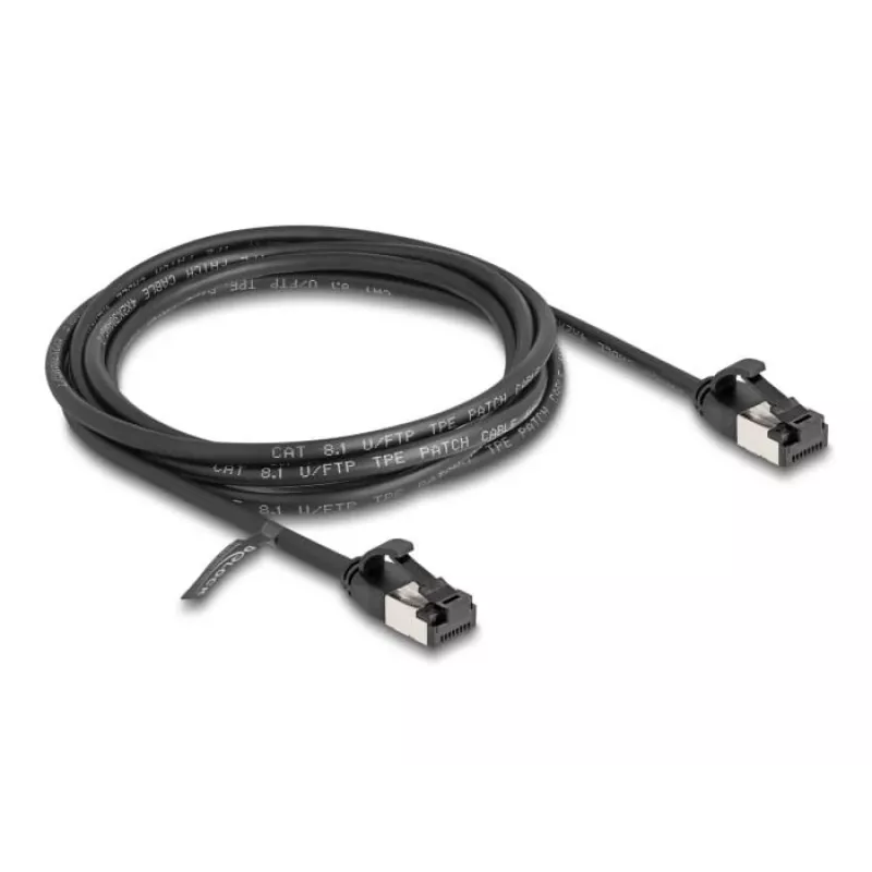 Netzwerkkabel DeLOCK RJ45-Kabel Stecker auf Stecker Cat.8.1 2 m schwarz