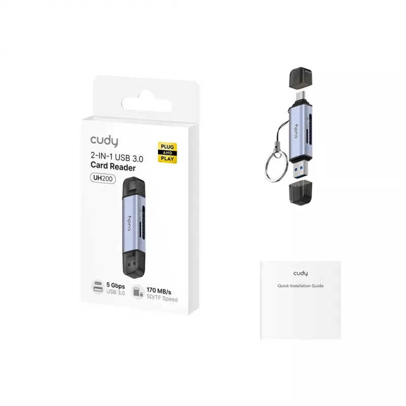 CUDY UH200 2-in-1 USB 3.0 Kartenleser