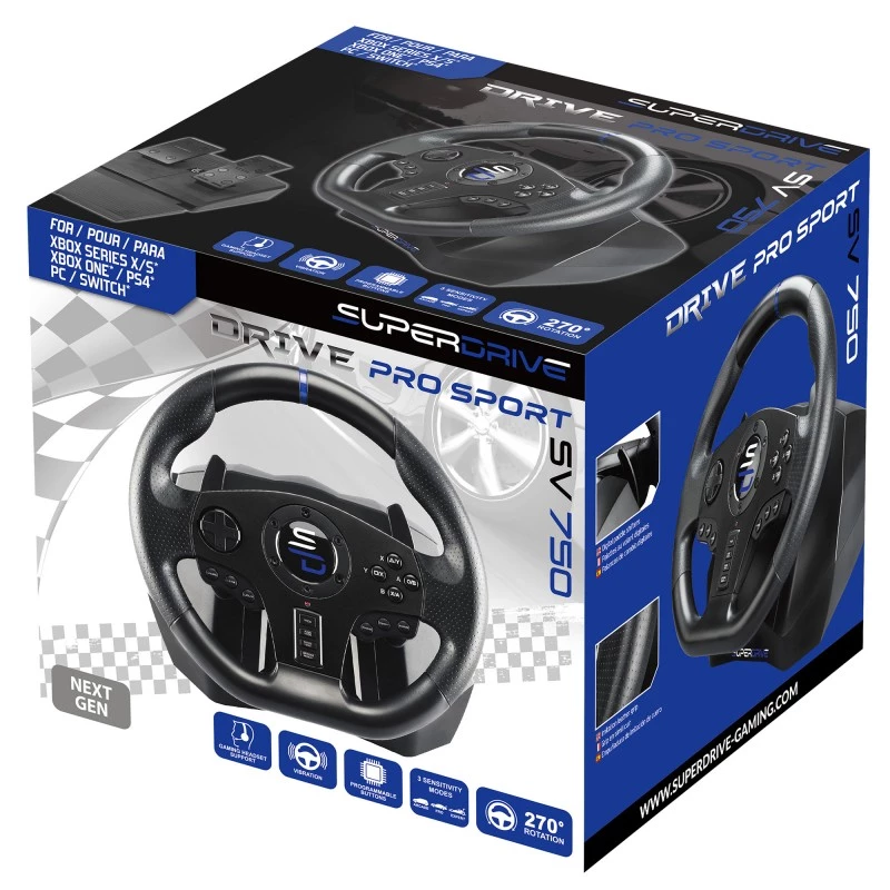 Lenkrad + Pedale Subsonic SV750 Schwarz 270° Rotation USB