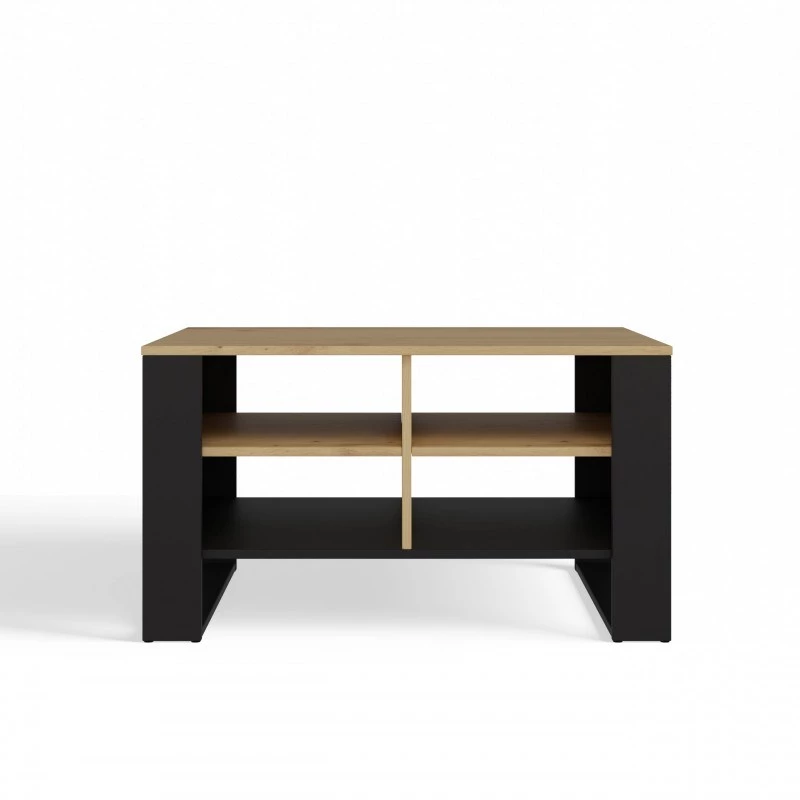 Couchtischplatte e shop STOLIK KAWOWY ŁAWA MODERN 4P schlank Dąb Artisan / schwarze Frezy