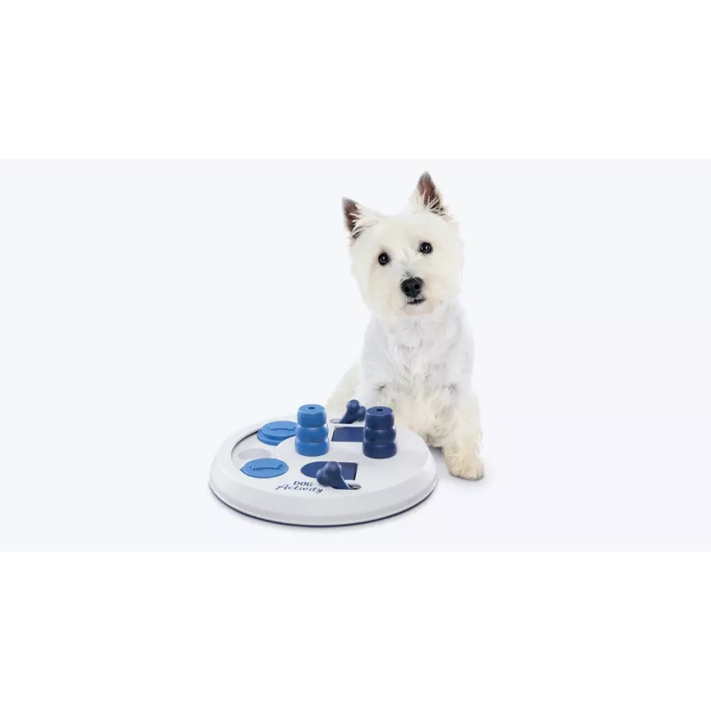 Interaktives Hunde-Puzzlespielzeug Trixie Flip Board für Leckerlis und Futterausgabe, Kunststoff, 22 cm Durchmesser, rutschfeste Basis, für kleine Rassen 5–10 kg