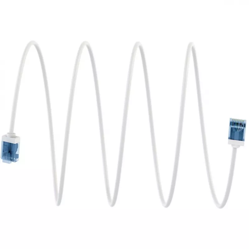 Goobay Ultra-Flexibles CAT 6A Patchkabel schlank U/UTP Weiß - extra-kurzer Stecker (74288)