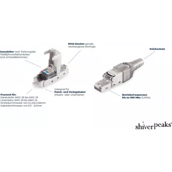 ShiverPeaks Cat.6A Kabelverbinder Doppelbuchse RJ45 BS08-01041
