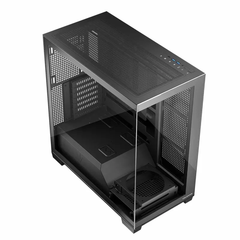 PC-Gehäuse MODECOM Volcano Stellar NF ATX Midi Tower, gehärtetes Glas, schwarz, unterstützt ATX/micro ATX, GPU bis 420 mm, CPU-Kühler 175 mm