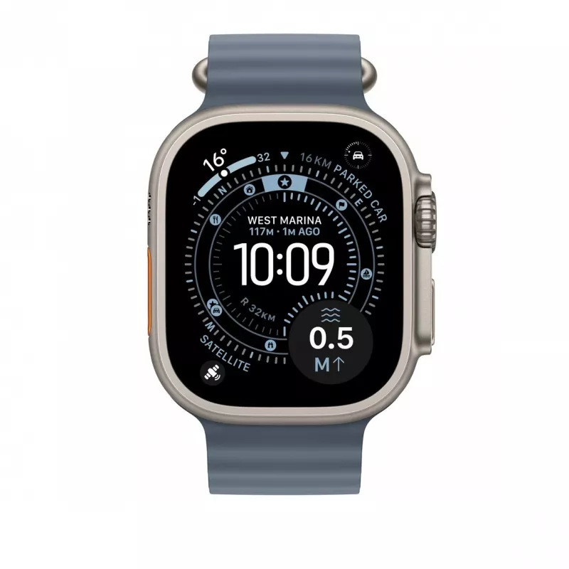 49mm Anchor Blau Ocean Band Verlängerung - Finish aus natürlichem Titan