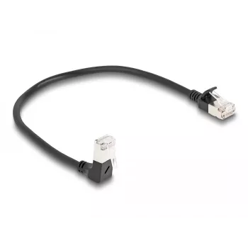 Netzwerkkabel DeLOCK RJ45 Cat.6A 0,25 m Schwarz