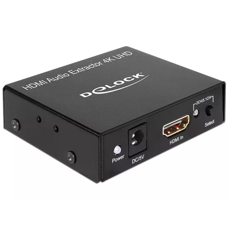 HDMI Stereo / 5.1 Kanal Audio-Extractor 4K, Adapter schwarz