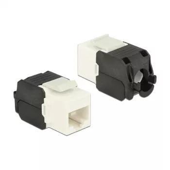 Keystone-Modul DELOCK 86266, RJ-45 auf LSA, schwarz/weiß, 16×37,8×22,5 mm