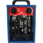 Ventilator-Elektroheizer BLAUPUNKT EH7010 – 2000 W, Edelstahl-Element, IPX4, Bodenaufstellung, für bis zu 22 m², schwarz/blau/rot