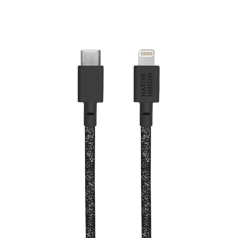 USB-C-auf-Lightning-Kabel Native Union Night Kabel 3 m – Schwarz/Grau, 3 m Länge
