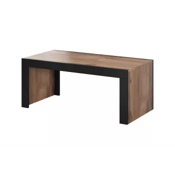 Couchtisch Cama Meble MILA 120x60x50 cm Wotan-Eiche-Platte, schwarzes Gestell