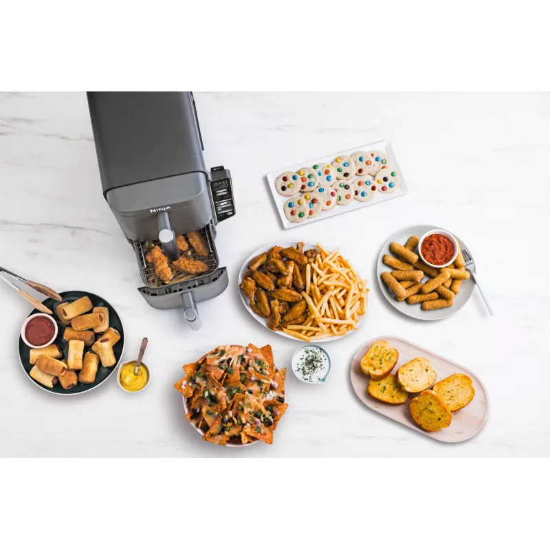 Ninja Double Stack XL Heißluftfritteuse 2 Fächer mit Temperatursonde SmartCook 9,5 L SL451EU