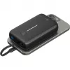 Powerbank 20.000 mAh, integriertes USB-C-Kabel 13 cm, 30 Watt (schwarz, 20 Ah, 1x USB-A, 2x USB-C, PD, QC)