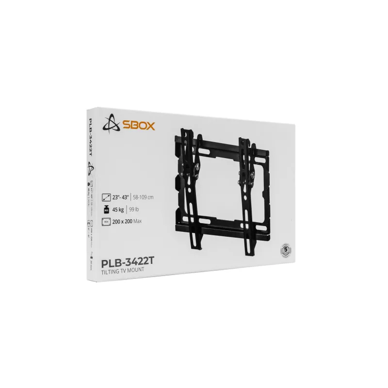 SBOX PLB-3422T-2 TV-Wandhalterung, neigbar, für 23–43 Zoll / 45 kg, VESA 200×200