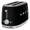 Smeg - TSF02 Toaster 4 Scheiben - Schwarz/lackiert/BxHxT 41x20,8x21,5 cm/6 Röststufen/1500W