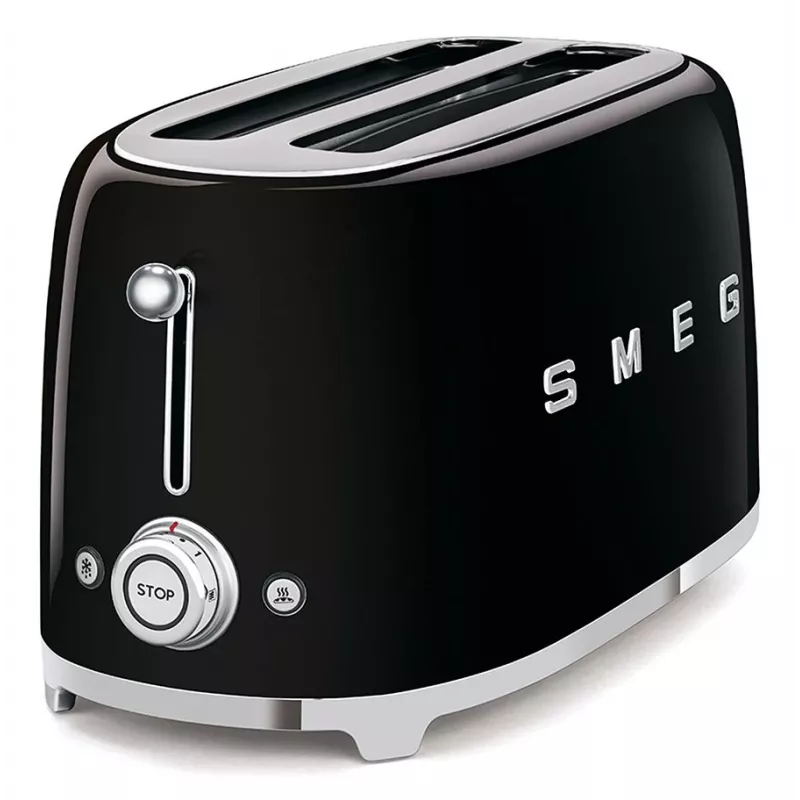 Smeg - TSF02 Toaster 4 Scheiben - Schwarz/lackiert/BxHxT 41x20,8x21,5 cm/6 Röststufen/1500W