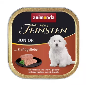 animonda Vom Feinsten Junior mit Geflügelleber Hundenassfutter, 150 g