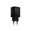 NATEC kabelgebundenes Ladegerät für Mobilgeräte NUC-2141, 30W, USB-C PD 3.0 + USB-A QC 3.0, 110–240V, schwarz