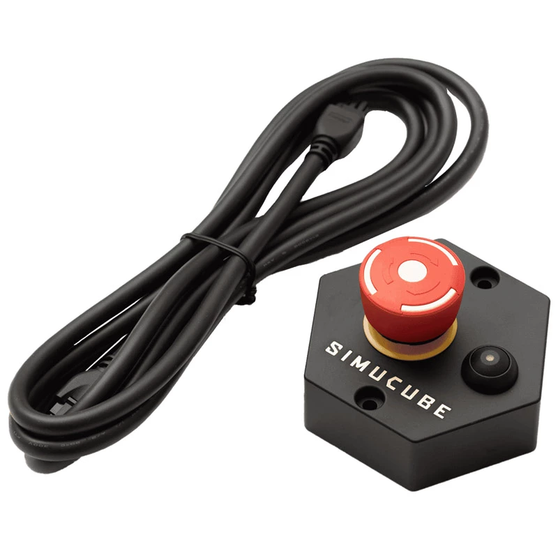 Button Simucube Premium Drehmoment-Aus-Taster, Schwarz/Rot, 120×120×70 mm