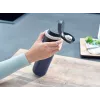 Reisebecher Leifheit 03275 600 ml Edelstahl, doppelwandig, auslaufsicher, Klappdeckel, Griff, schwarz/blau