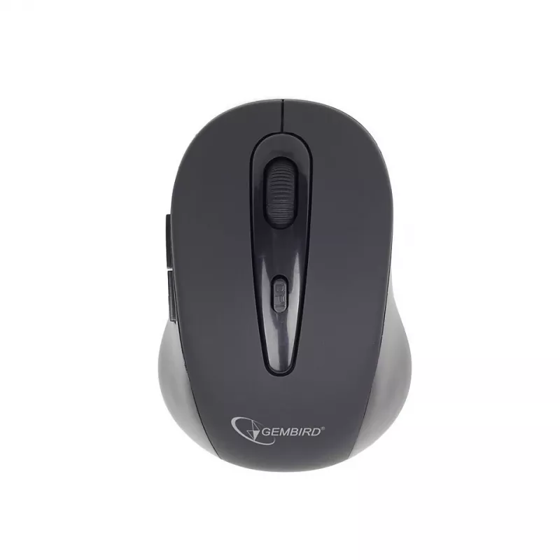 Kabellose optische Bluetooth-Maus GEMBIRD MUSWB2 — für Rechtshänder, 1600 DPI, 6 Tasten, schwarz/grau, AAA-Batterien