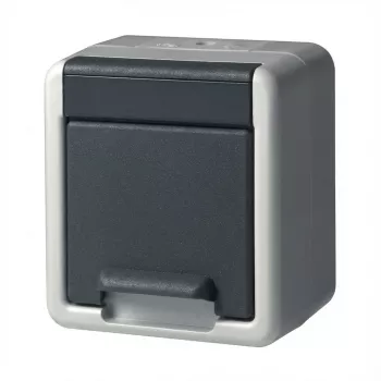 GIRA Schuko Aufputz-Steckdose 444030, einzeln, grau