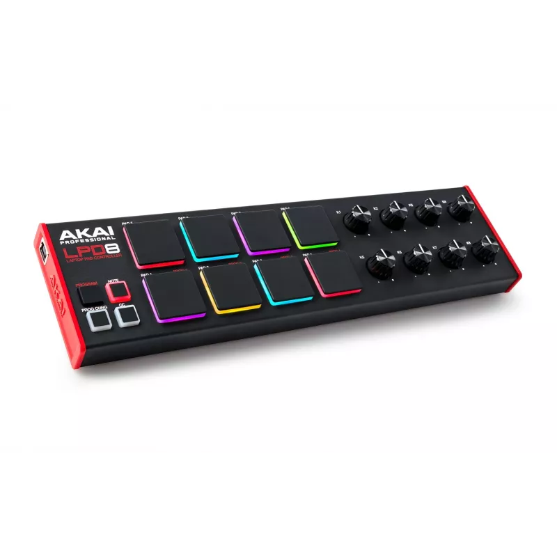 Akai LPD8 MKII MIDI-Tastatur 8 Tasten USB Schwarz, Rot