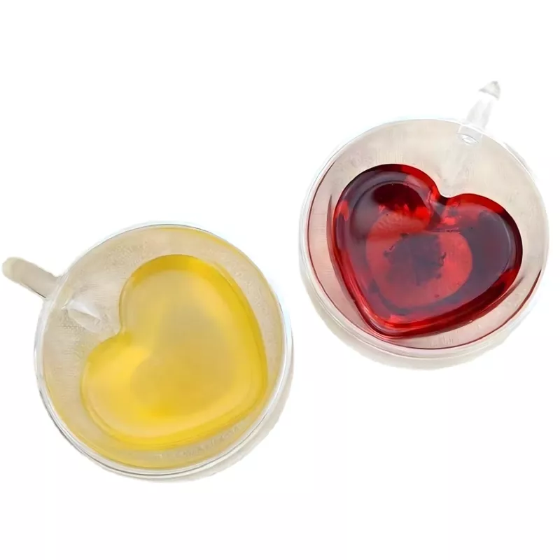 Extralink Home Herzförmige Liebes-Tasse, doppelwandiges hitzebeständiges Glas 250ml