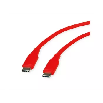 ROLINE USB 2.0 Kabel C-C ST/ST Silikon 60W 1m Rot - Kabel - Digital/Daten (11.02.9121)