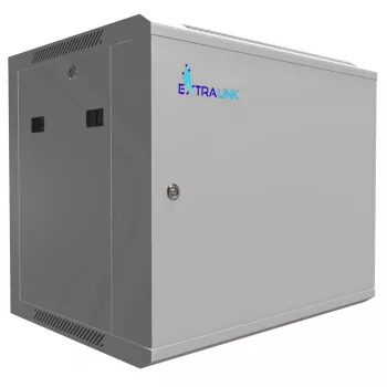 Extralink Rackschrank 9U 600x450 ASP Grau Wandmontage, Metalltür