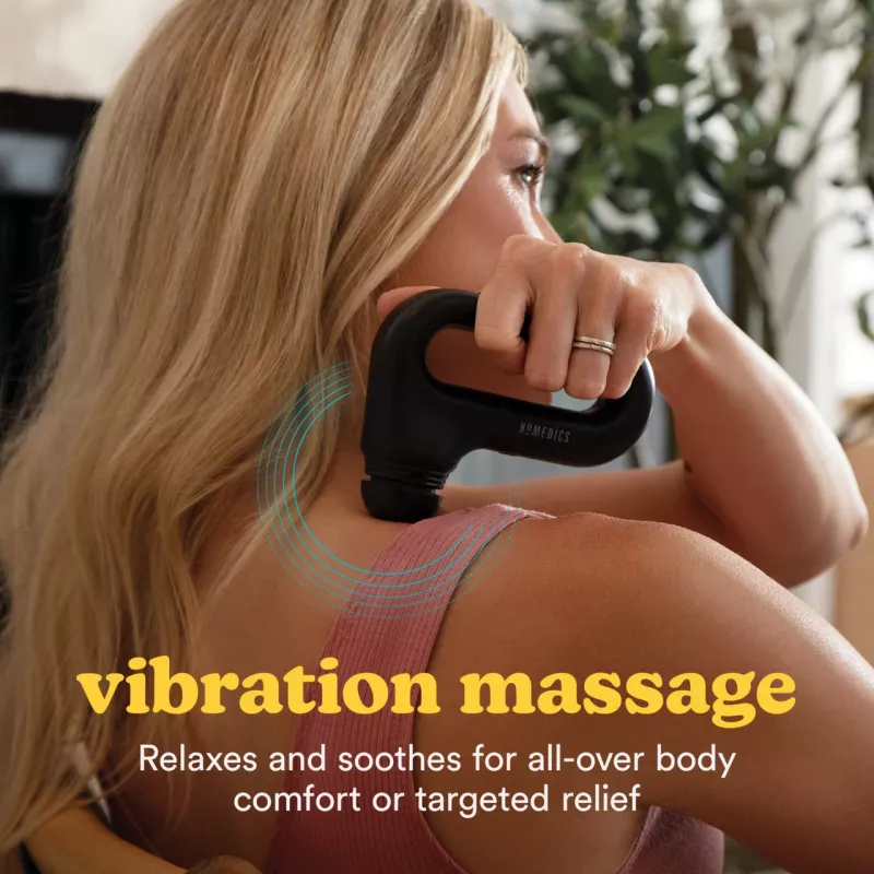 Tragbare Vibrations-Massagepistole HoMedics HHP-120BK – kompakter wiederaufladbarer Perkussionsmassagegerät