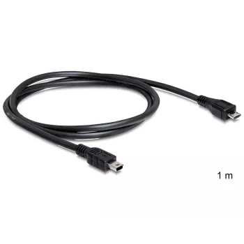 USB-Kabel DeLOCK 83177 1m Micro-USB B Mini-USB B Schwarz