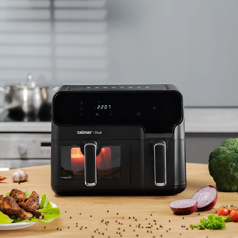Zelmer ZAF9000 Heißluftfritteuse 5,5 l + 3,5 l 2700 W schwarz