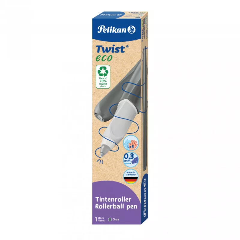 Stick Pen Pelikan Twist eco Blau-Grau – komfortables, weiches Schreiben