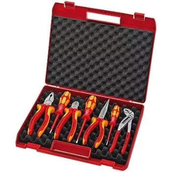 Knipex Zangen-/Werkzeugset 7-tlg. Mehrkomponentenhüllen/beschichtetes Etui VDE