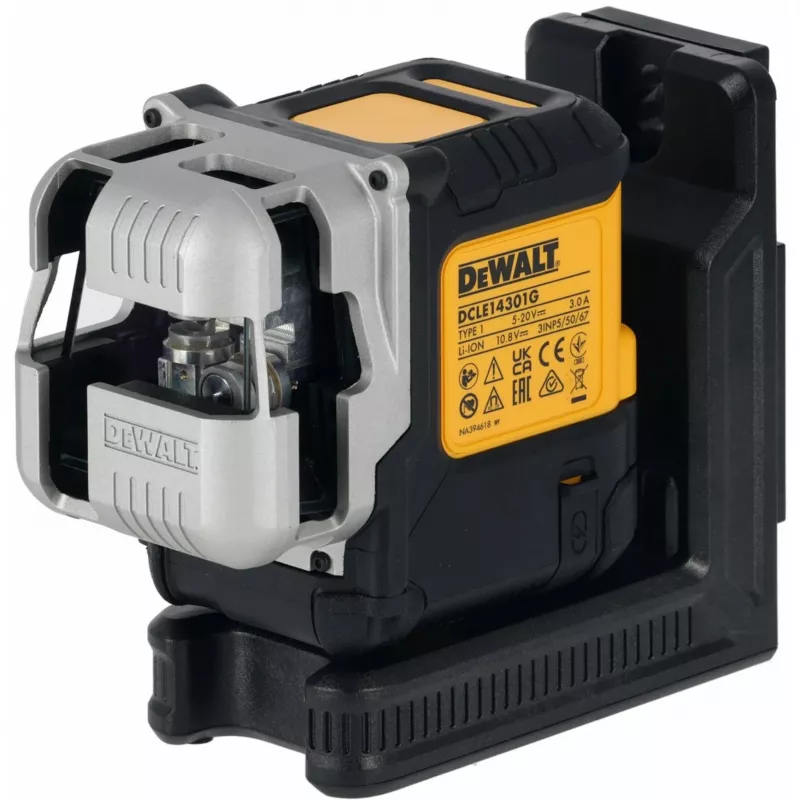 Akku-Multilinienlaser DeWalt DCLE14301GB 3×180° Kreuzlinie, 18V, grüne Linien, integrierter Powerstack Li-Ion