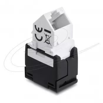 DELOCK Keystone-Modul RJ45-Buchse auf LSA Cat.6 45° abgewinkelt ungeschirmt schwarz
