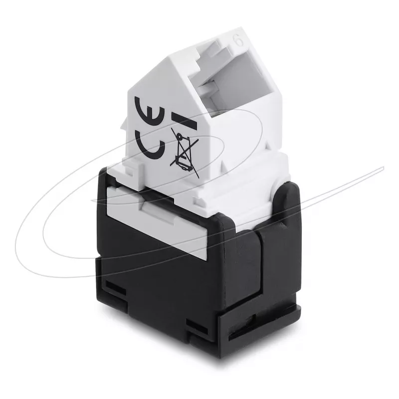 DELOCK Keystone-Modul RJ45-Buchse auf LSA Cat.6 45° abgewinkelt ungeschirmt schwarz
