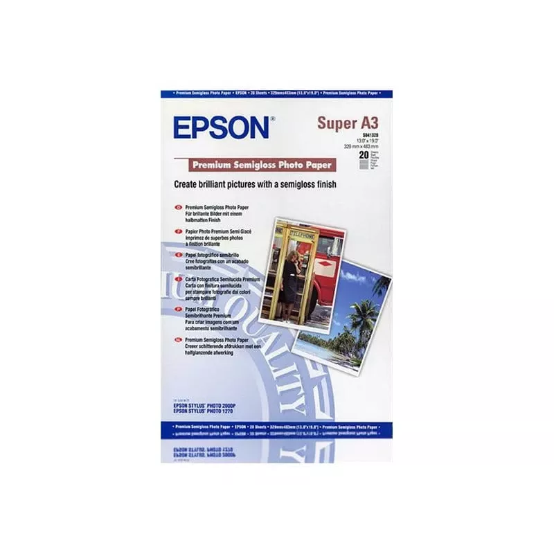 Epson Premium Semigloss Photo Paper, DIN A3+, 250 g/m², 20 Blatt