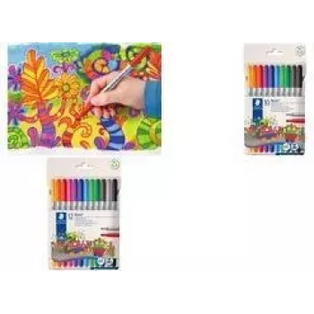 Marker Staedtler Noris Club Duo-Spitze 10er-Pack – Filzstifte mit zwei Spitzen, verschiedene Farben